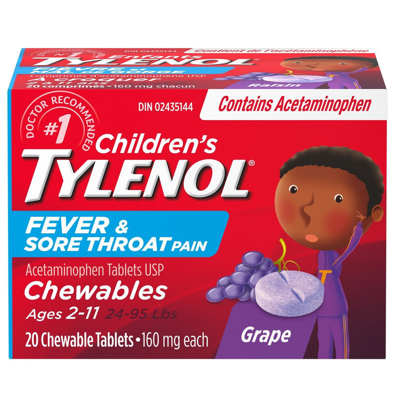 Tylenol Child Fever & Throat Grape Chw 20