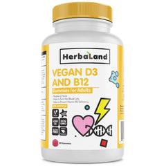 Herbaland Vegan D3 & B12 Adult Gummies 90