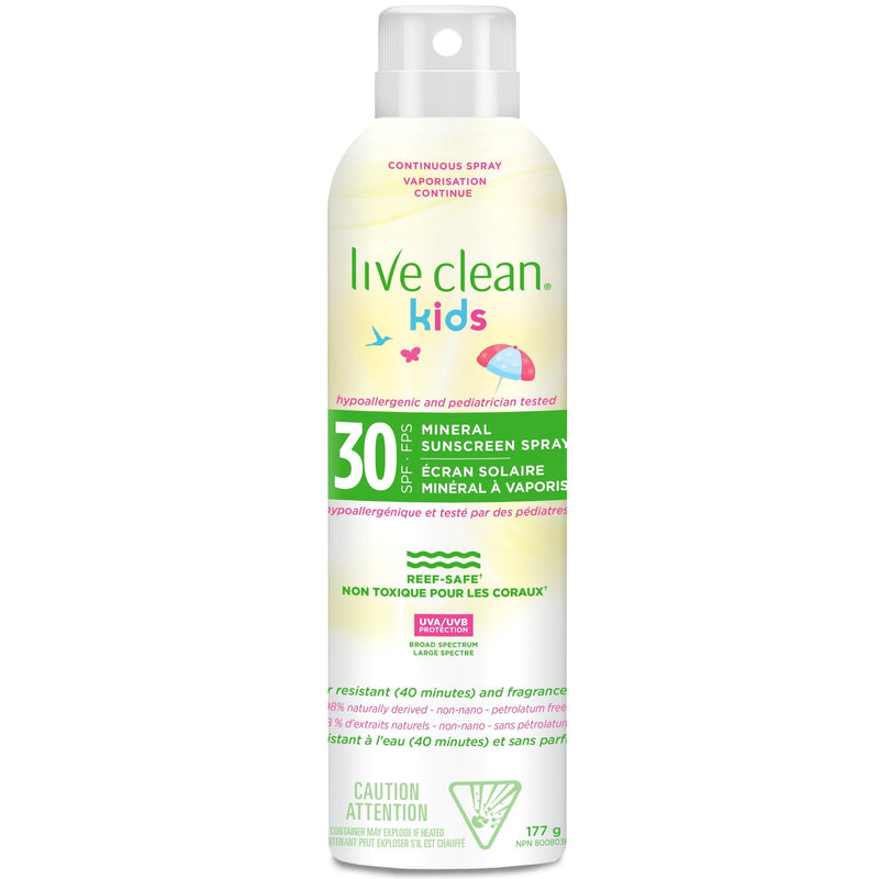 Live Clean Sunscreen Kid Min Spf 30 177mL