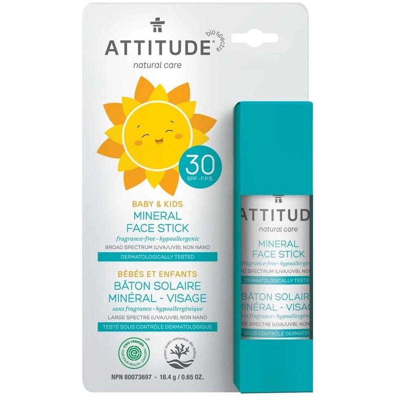 Attitude Face Stick Mineral 100% Fragrance Free 18.4G