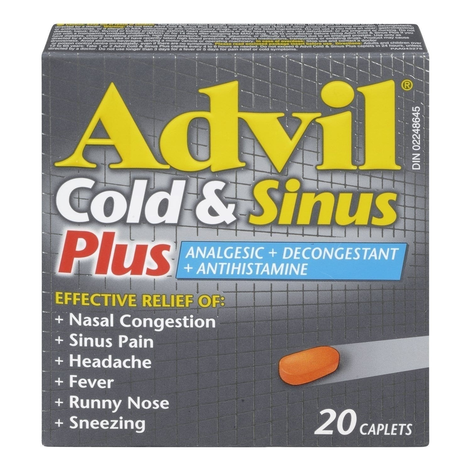 Advil Cold & Sinus Plus Cplt 20 | Unixprix Pharmacy - Health & Beauty ...