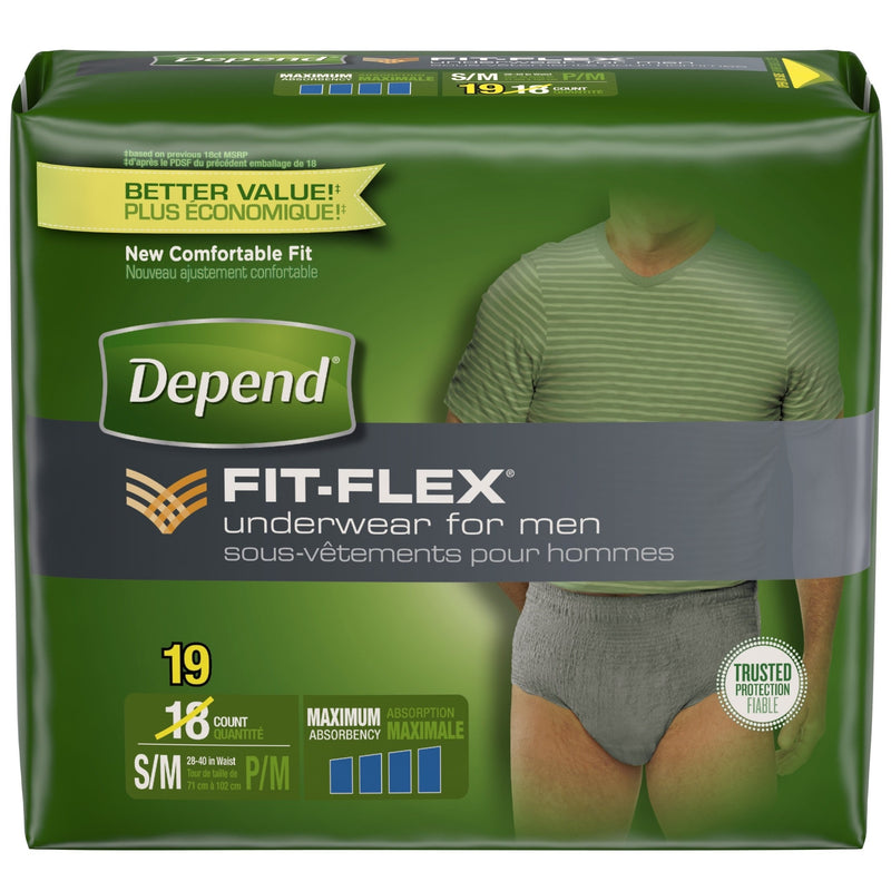 Depend Underwear Men Sm/Md Max Abs 19