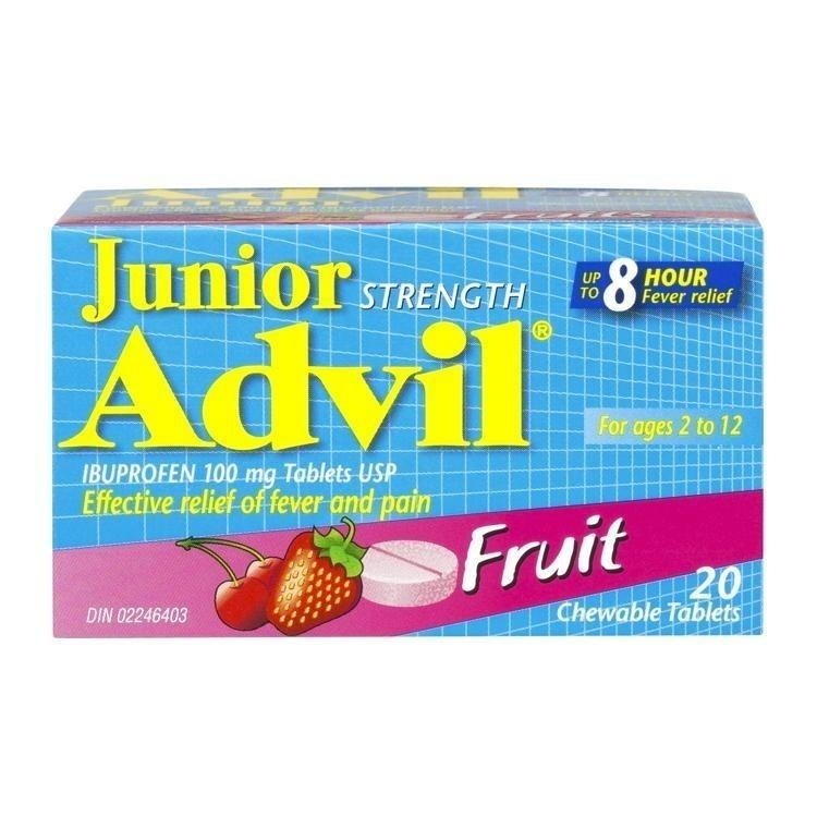 Advil Jr Fruit Tb 100mg 20