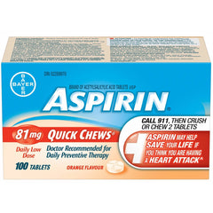 Aspirin Quick Chw Tb 81mg 100